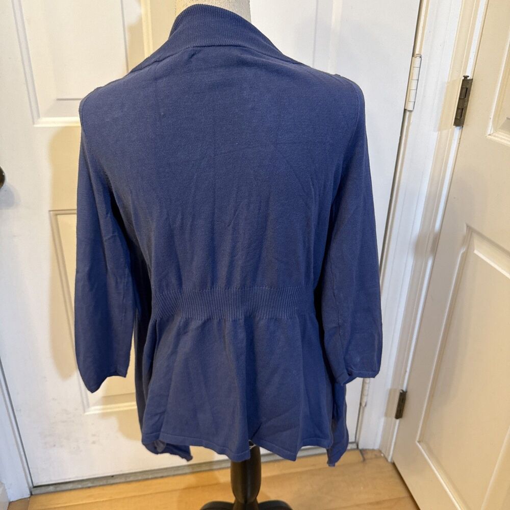BLUE CARDI Cable And Gauge Size S Rayon Blend Longsleeved Cardigan - Picture 3 of 8